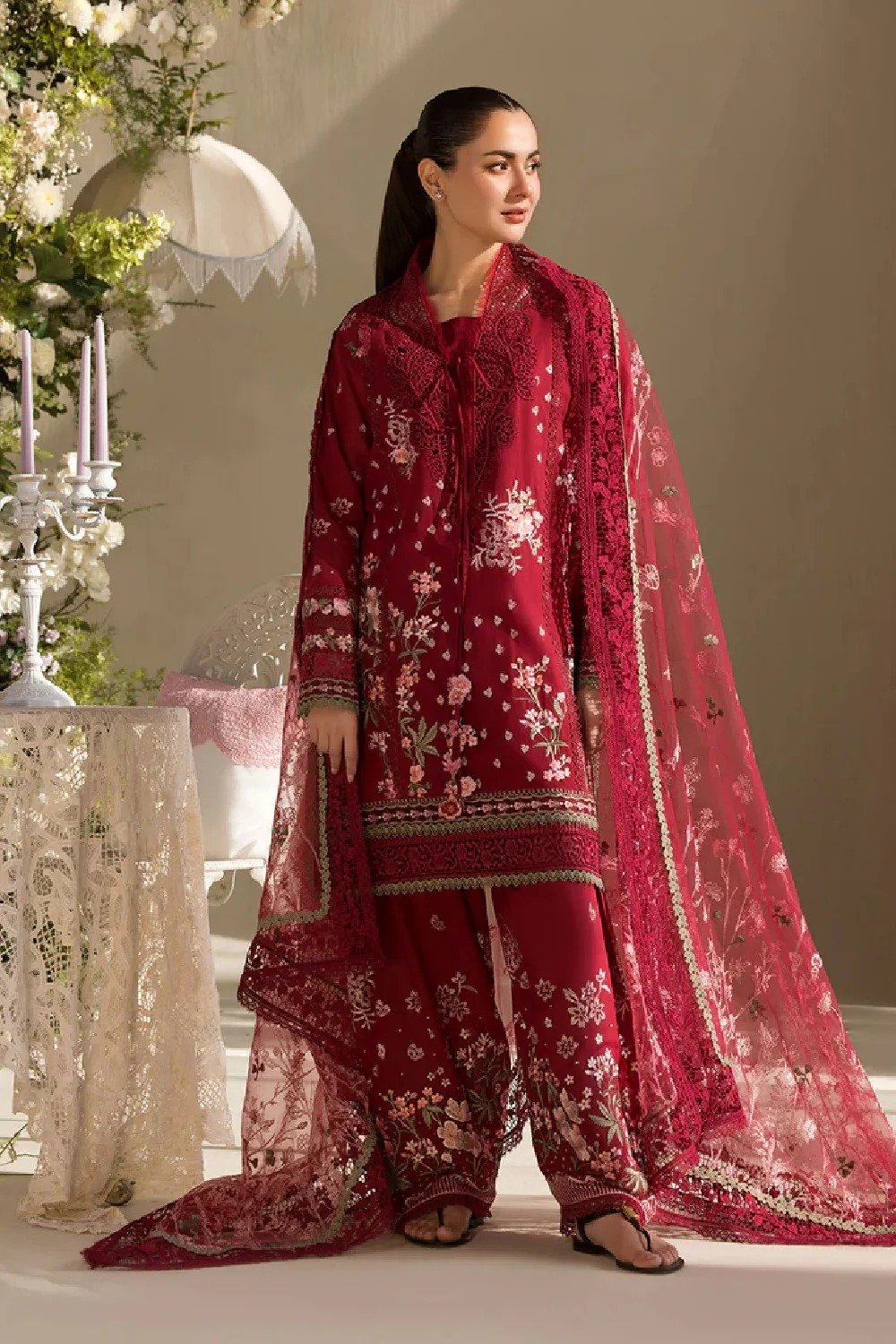DHANAK 3-Piece Heavy Embroidered Designer Outfit