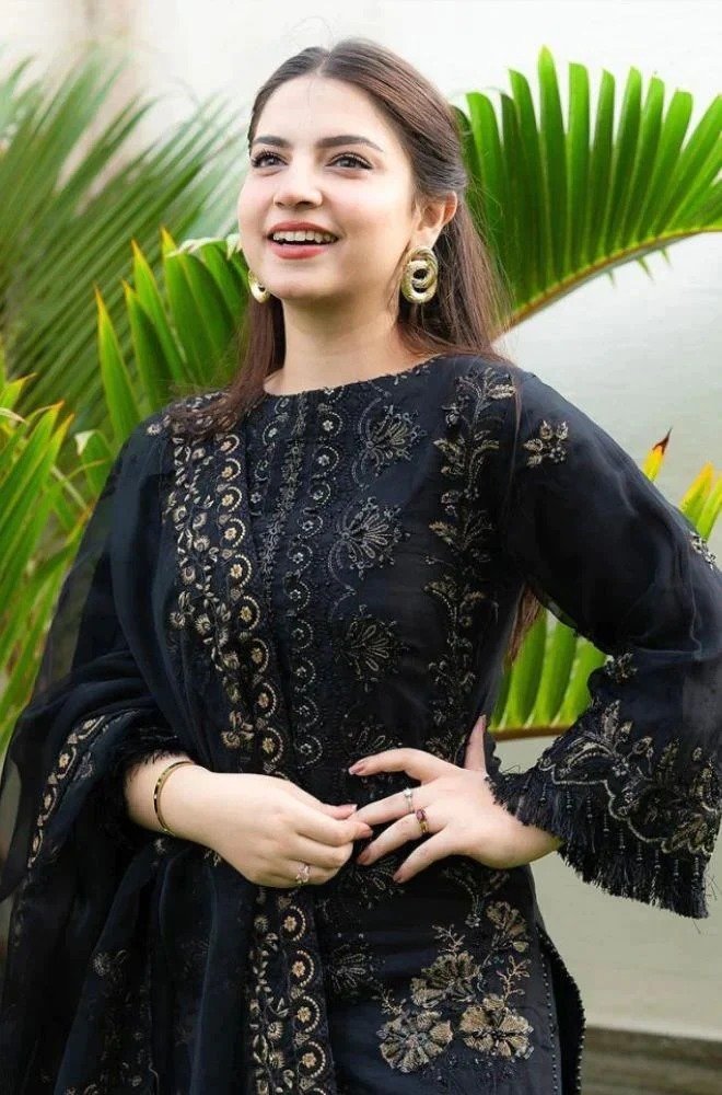 Black Embroidered Evening Wear – Bold & Elegant