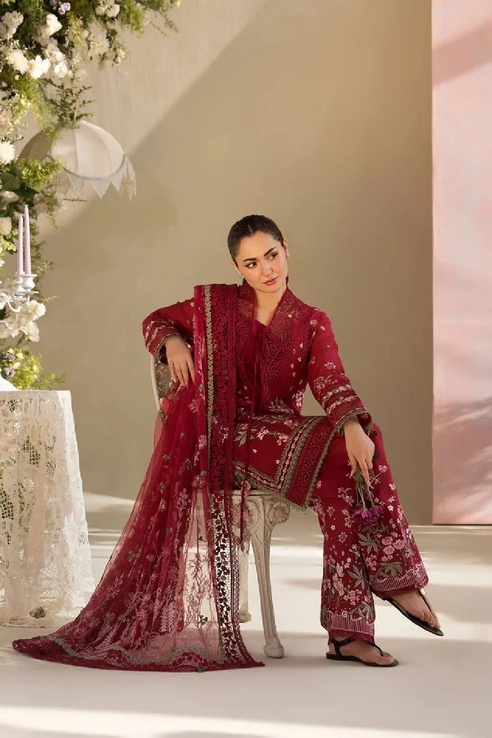 DHANAK 3-Piece Heavy Embroidered Designer Outfit