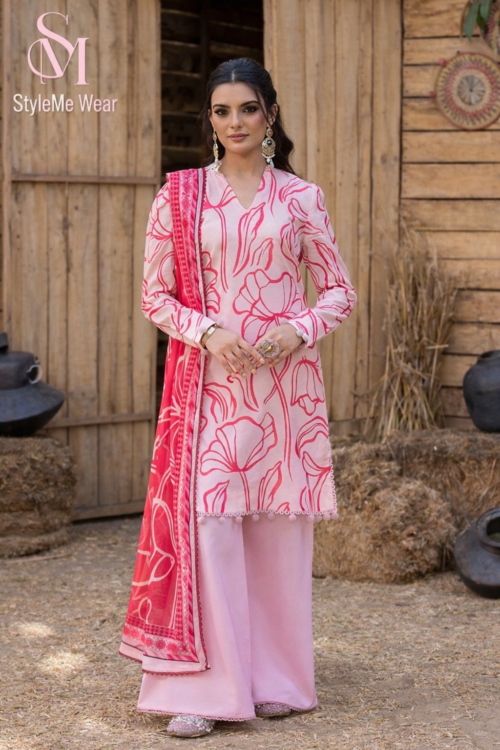 DHANAK 3pc Heavy Embroidered Luxury Collection