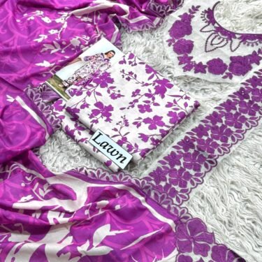LAWN Digital Print 3pc Suit with Ready-to-Wear Embroidered Lawn Dupatta