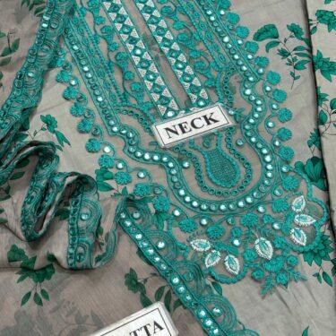 Maria B MPrint Collection 3-Piece Lawn Suit – Design D4 with Heavy Embroidered Sequin Work