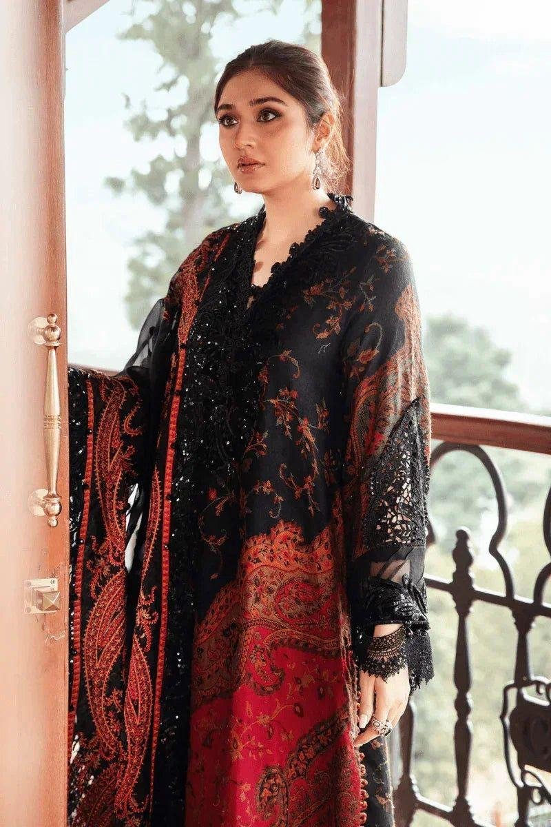 Asifa & Nabeel Lawn 3-Piece Suit – Design YKL25-05 with Embroidered Chiffon Dupatta