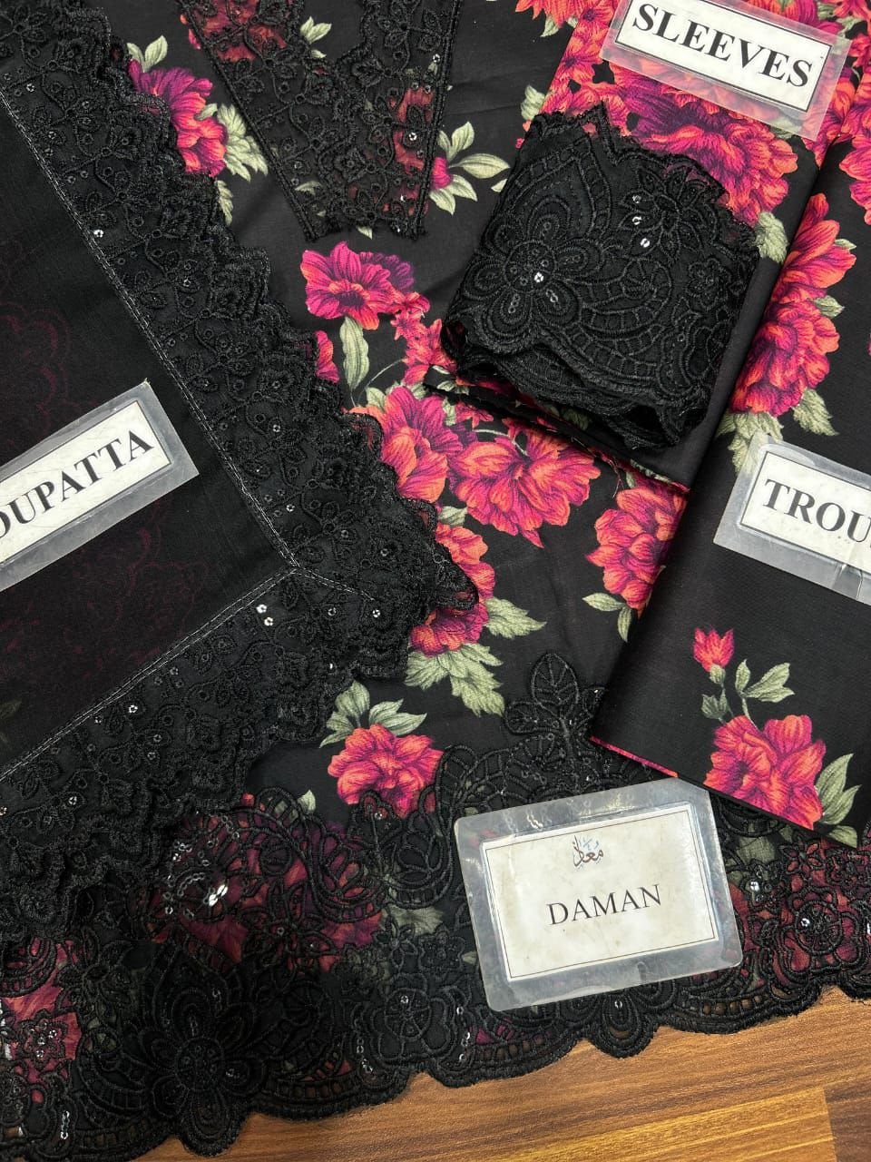 Luxury Lawn 3-Piece Suit BR-12 with Embroidered Chiffon Dupatta