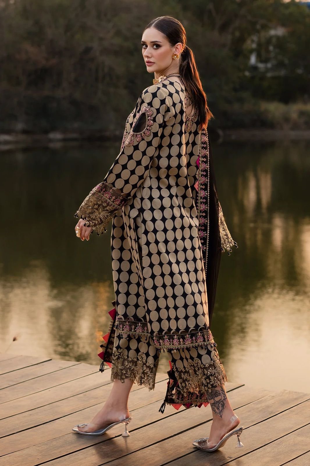 Unstitch Replica Lawn 3-Piece Suit with Chiffon Embroidered Dupatta