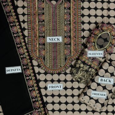 Unstitch Replica Lawn 3-Piece Suit with Chiffon Embroidered Dupatta