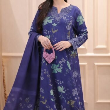 Embroidered Lawn 3-Piece Suit – Mix Brands (Multiple Colors Available)