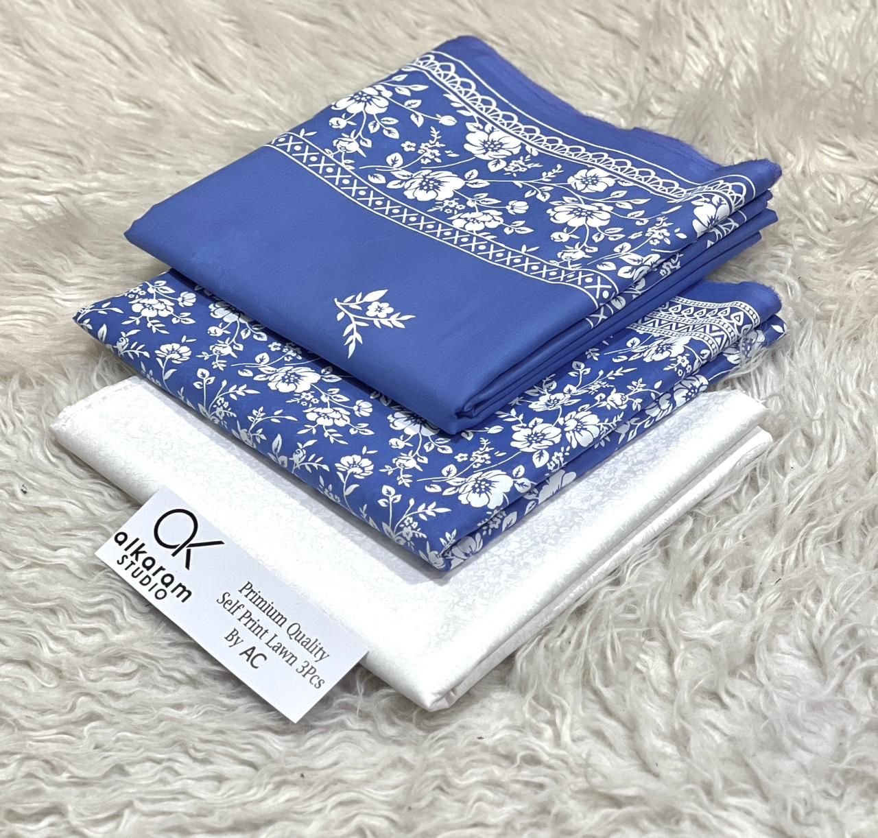 Eid Collection Luxury Self-Printed Lawn 3-Piece Suit (Airjet Fabric)