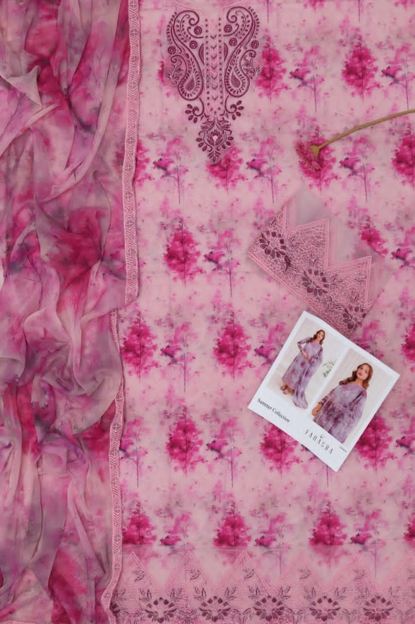 Elegant Lawn Printed 3-Piece Suit with Heavy Embroidery | Cash on Delivery Available