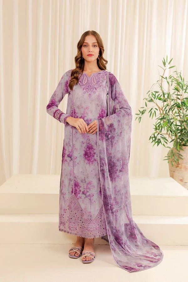 Elegant Lawn Printed 3-Piece Suit with Heavy Embroidery | Cash on Delivery Available