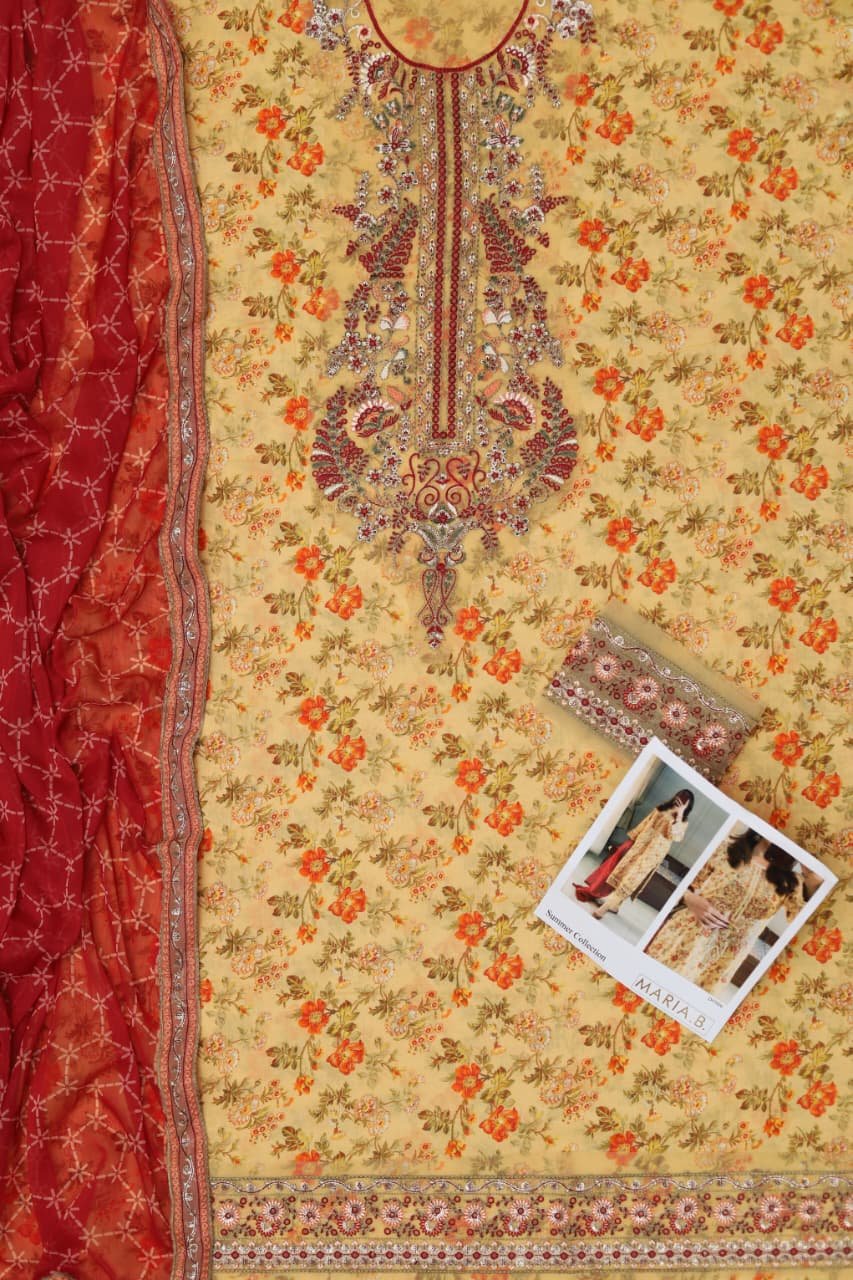 Summer Collection 2026 | Premium Embroidered Lawn 3-Piece with Chiffon Dupatta