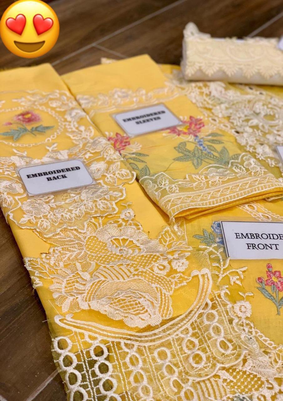 Crimson Luxury Chikankari Cotton Suit with Heavy Embroidery & Organza Dupatta