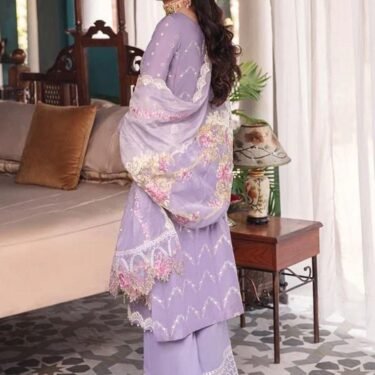 Luxury Lawn Collection – Fully Heavy Embroidered Suit with Cotton Net Dupatta