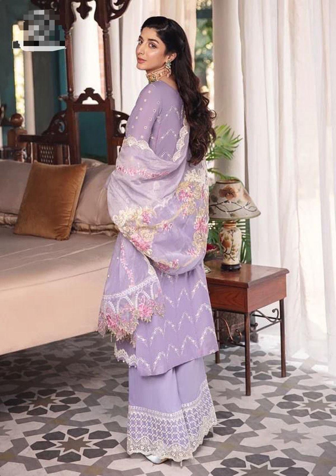 Luxury Lawn Collection – Fully Heavy Embroidered Suit with Cotton Net Dupatta