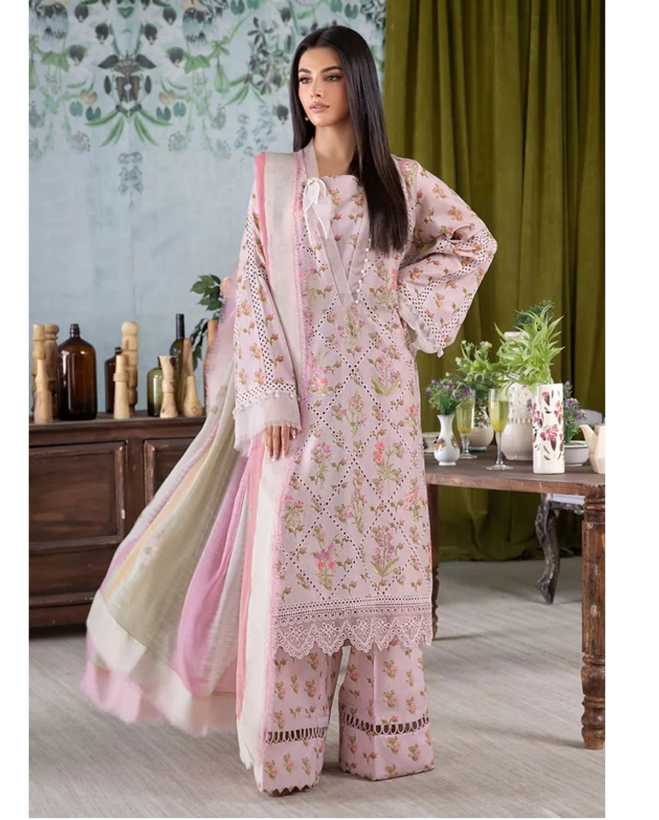 Summer Collection 2026 – 3Pc Printed Lawn Suit with Heavy Embroidery