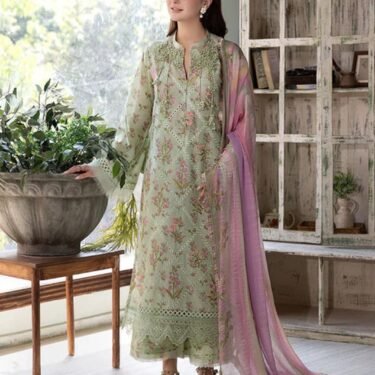 Summer Collection 2026 – 3Pc Printed Lawn Suit with Embroidered Patches