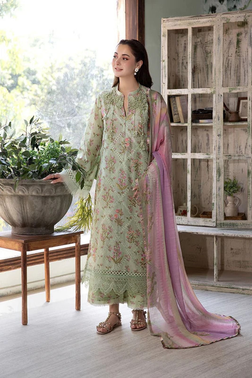 Summer Collection 2026 – 3Pc Printed Lawn Suit with Embroidered Patches