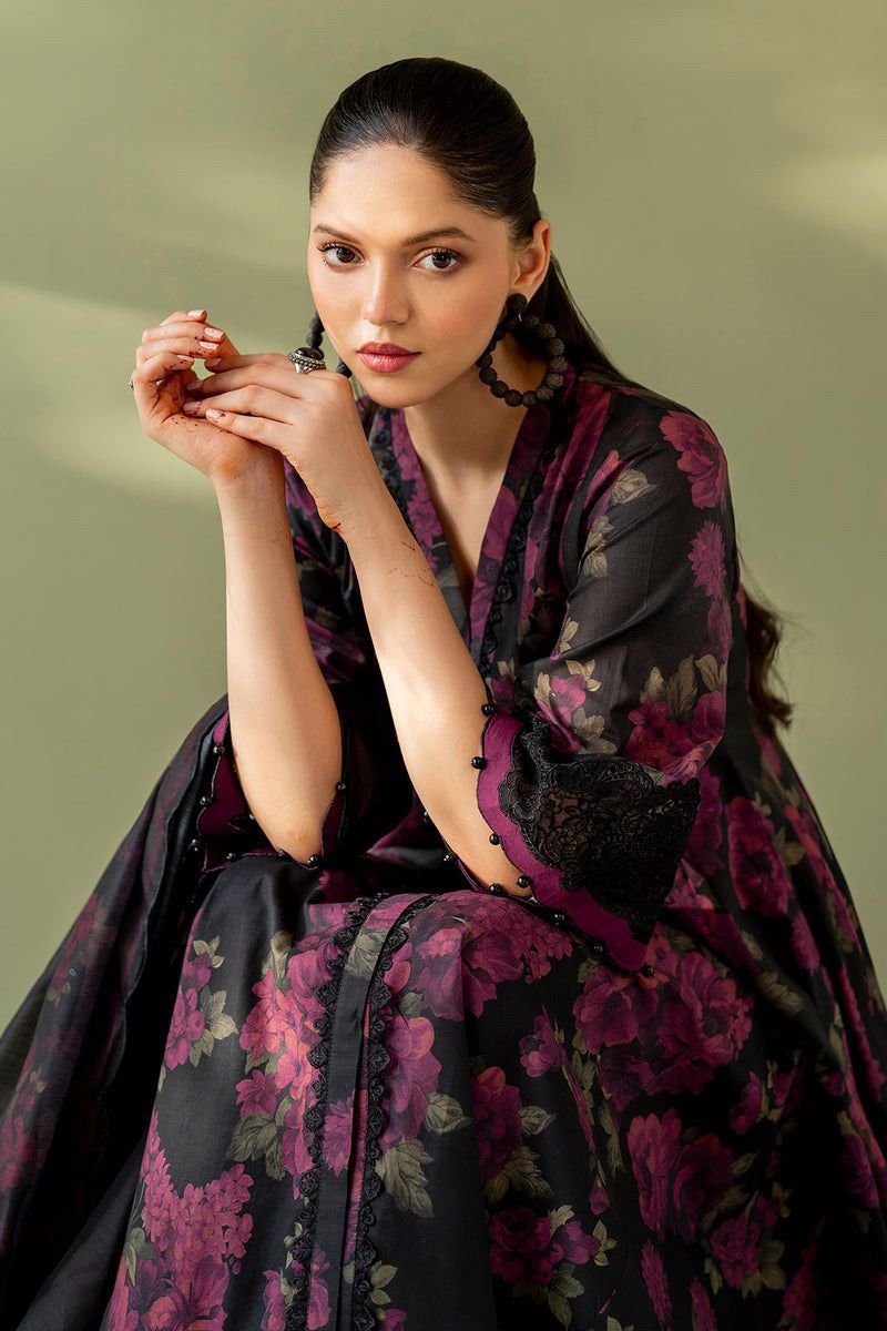 BR-12 Lawn Suit – Printed Lawn with Heavy Embroidered Neck & Chiffon Dupatta