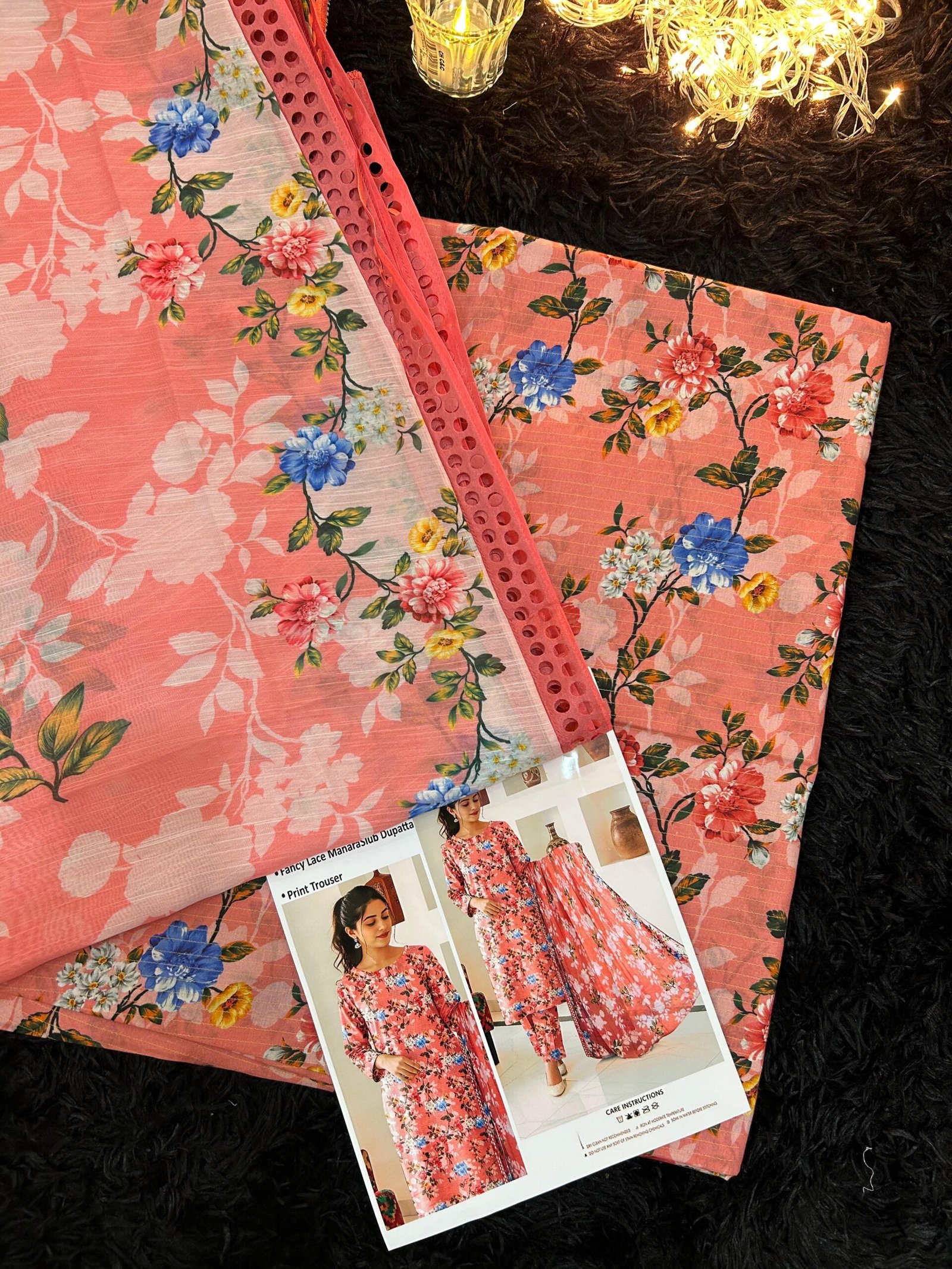 Summer Collection 2026 – 3Pc Printed Lawn Suit with Embroidered Patches & Digital Chiffon Dupatta