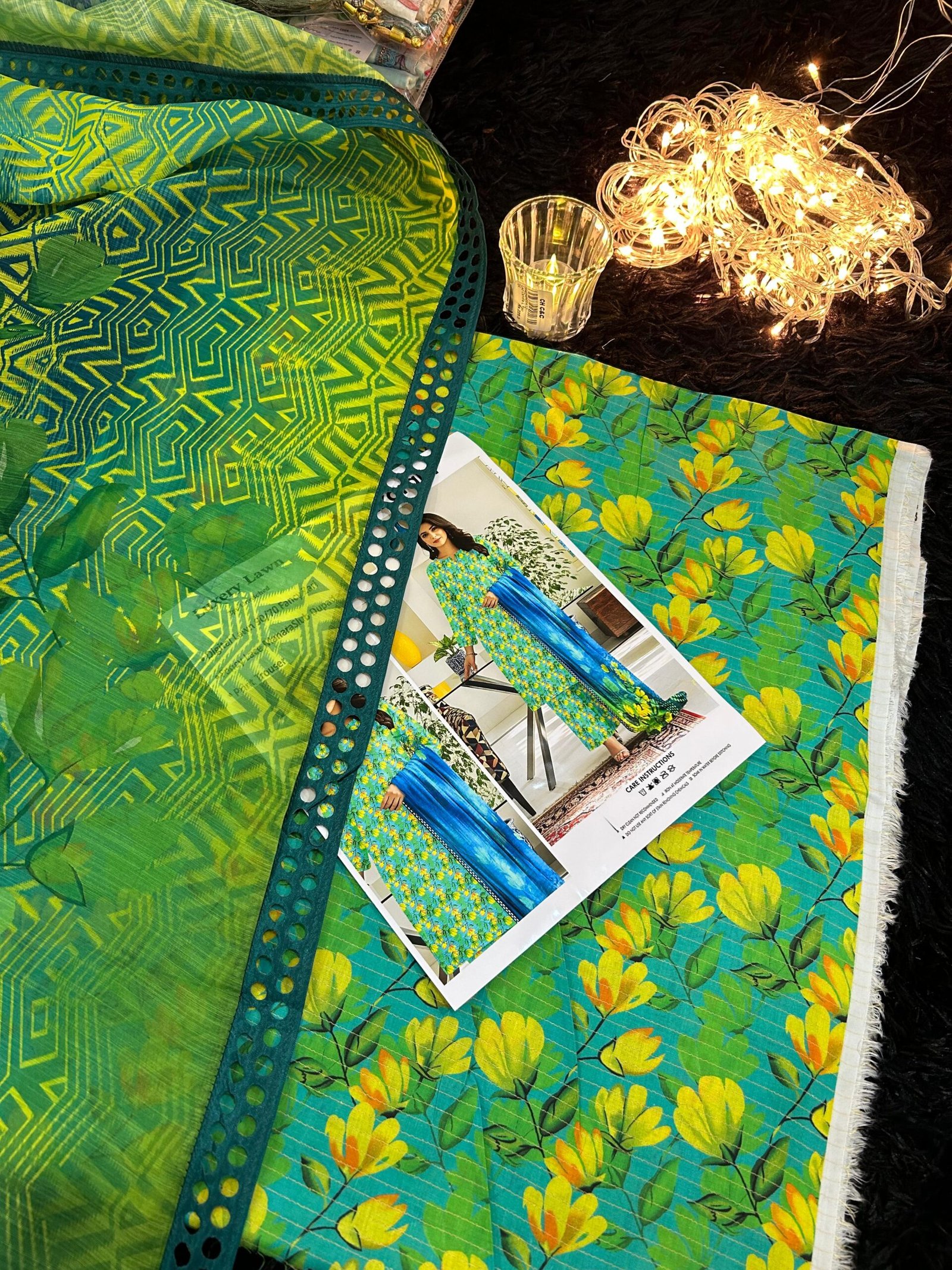 Summer Collection 2026 – 3Pc Printed Lawn Suit with Embroidered Patches & Digital Chiffon Dupatta