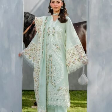 Wholesale Mix Brands Lawn 3PC Chikankari Embroidered Suit with Heavy Net Dupatta – Ready To Wear