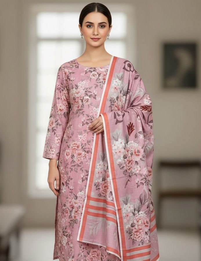 Mix Brand Digital Printed Lawn 3PC Suit – 90/70 Premium Summer Collection | Soft & Fine Quality