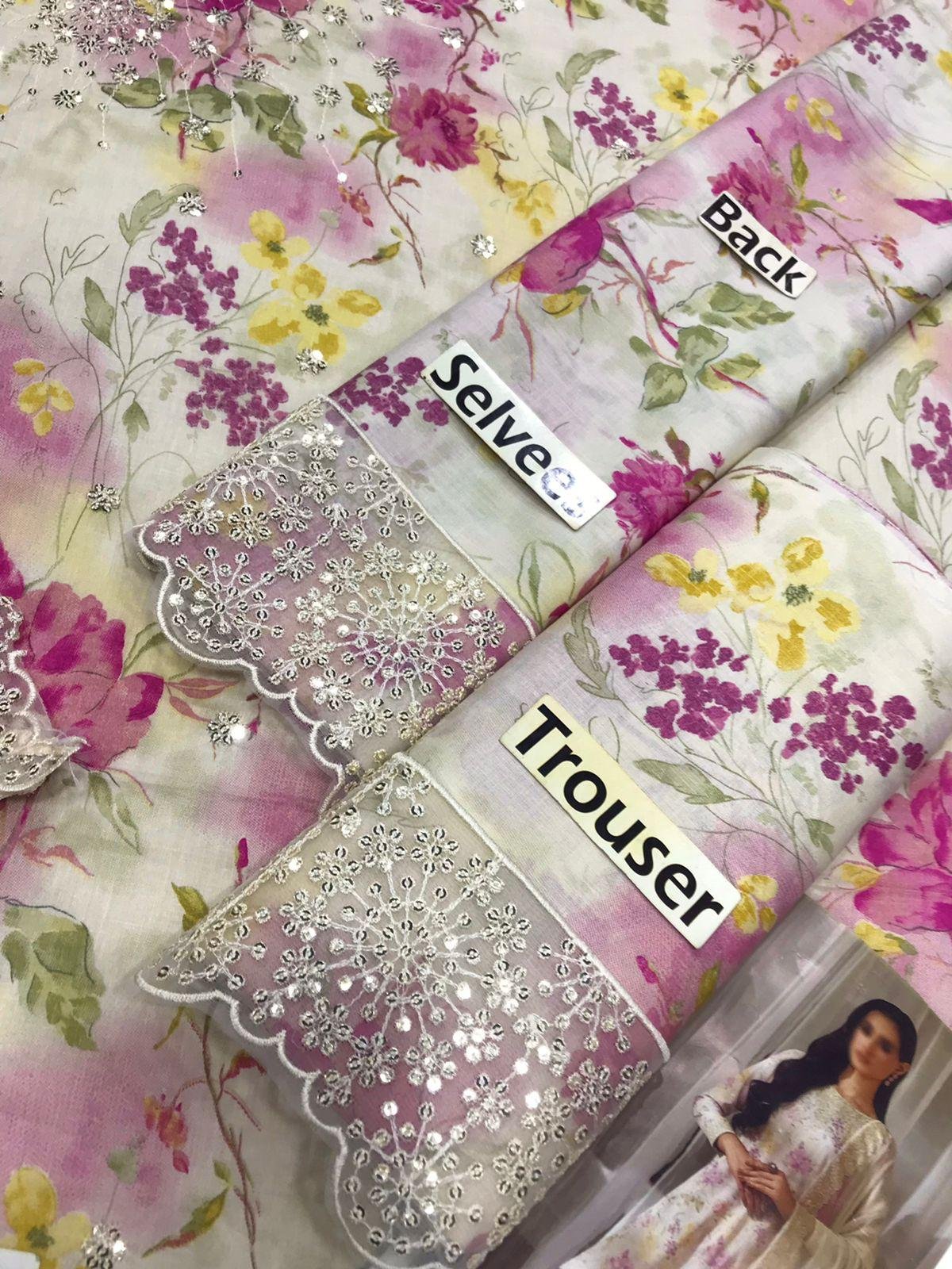 Style Me Wear – Iznik Lawn Collection 2026 Heavy Embroidered 3PC Suit with Tie & Dye Chiffon Dupatta