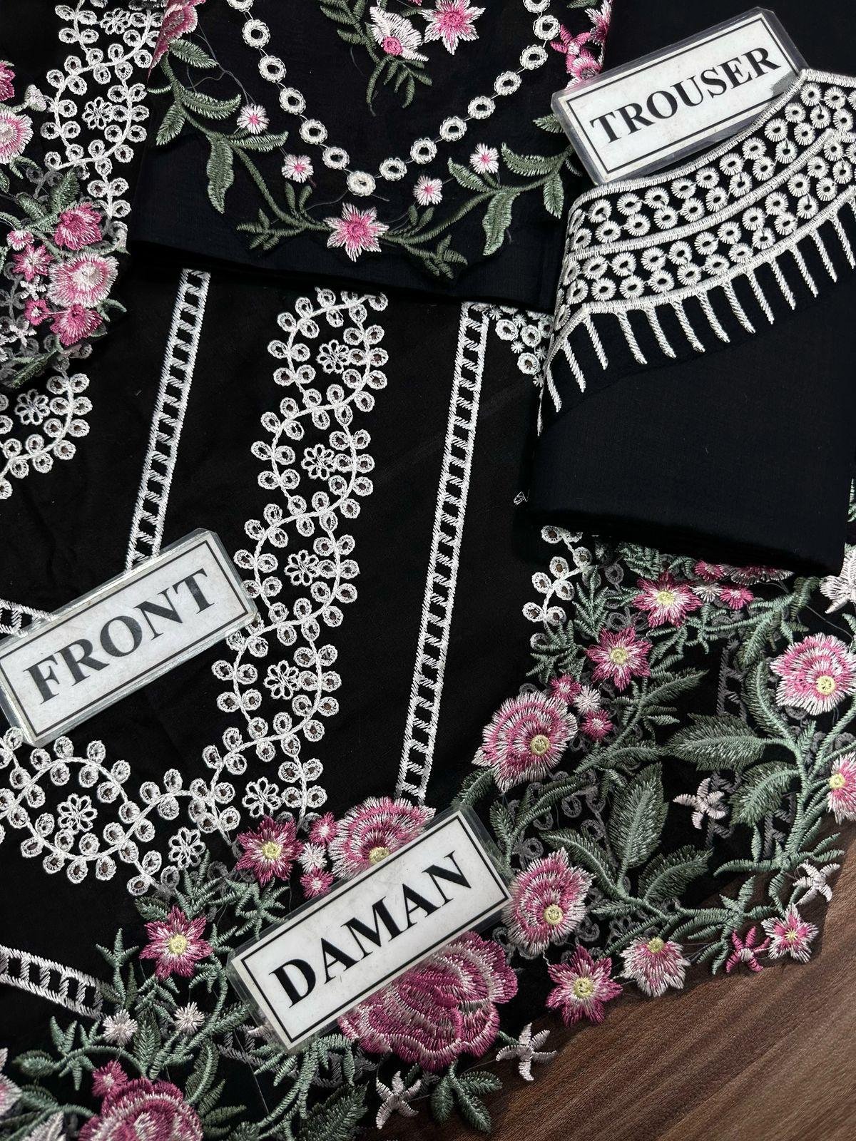 Unstitched Replica Lawn Cotton Chikankari Suit with Organza Dupatta – On Demand | Style Me Wear