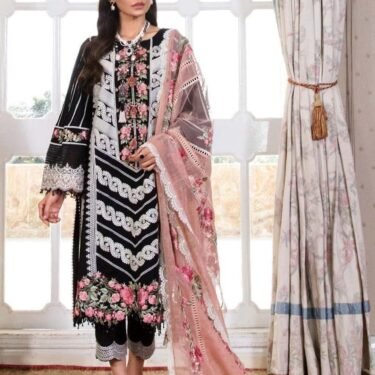 Unstitched Replica Lawn Cotton Chikankari Suit with Organza Dupatta – On Demand | Style Me Wear