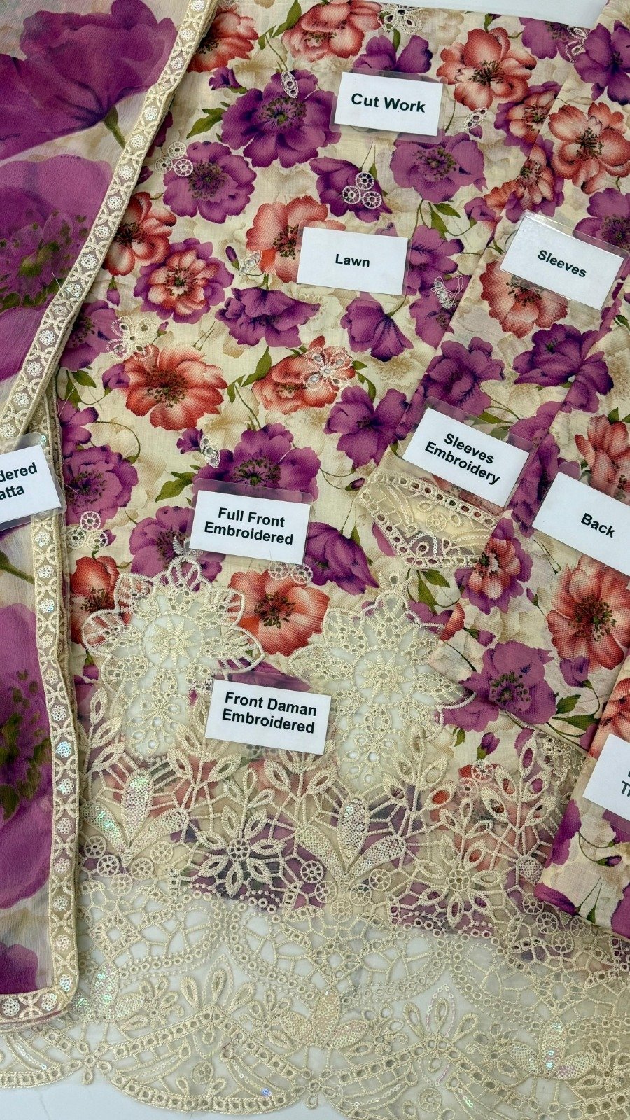 Style Me Wear – SF-4099 Lawn & Chiffon 3PC Chikankari Embroidered Suit with Laser Work Dupatta