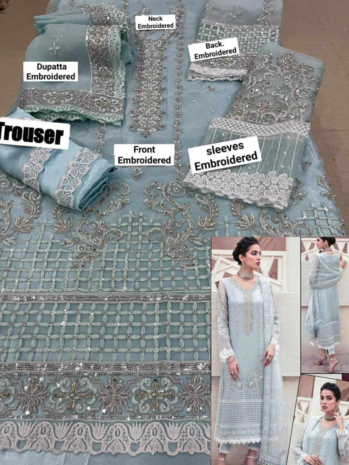 Style Me Wear – Luxury Wedding 3PC Suit with Heavy Adda Work (Organza & Silk)