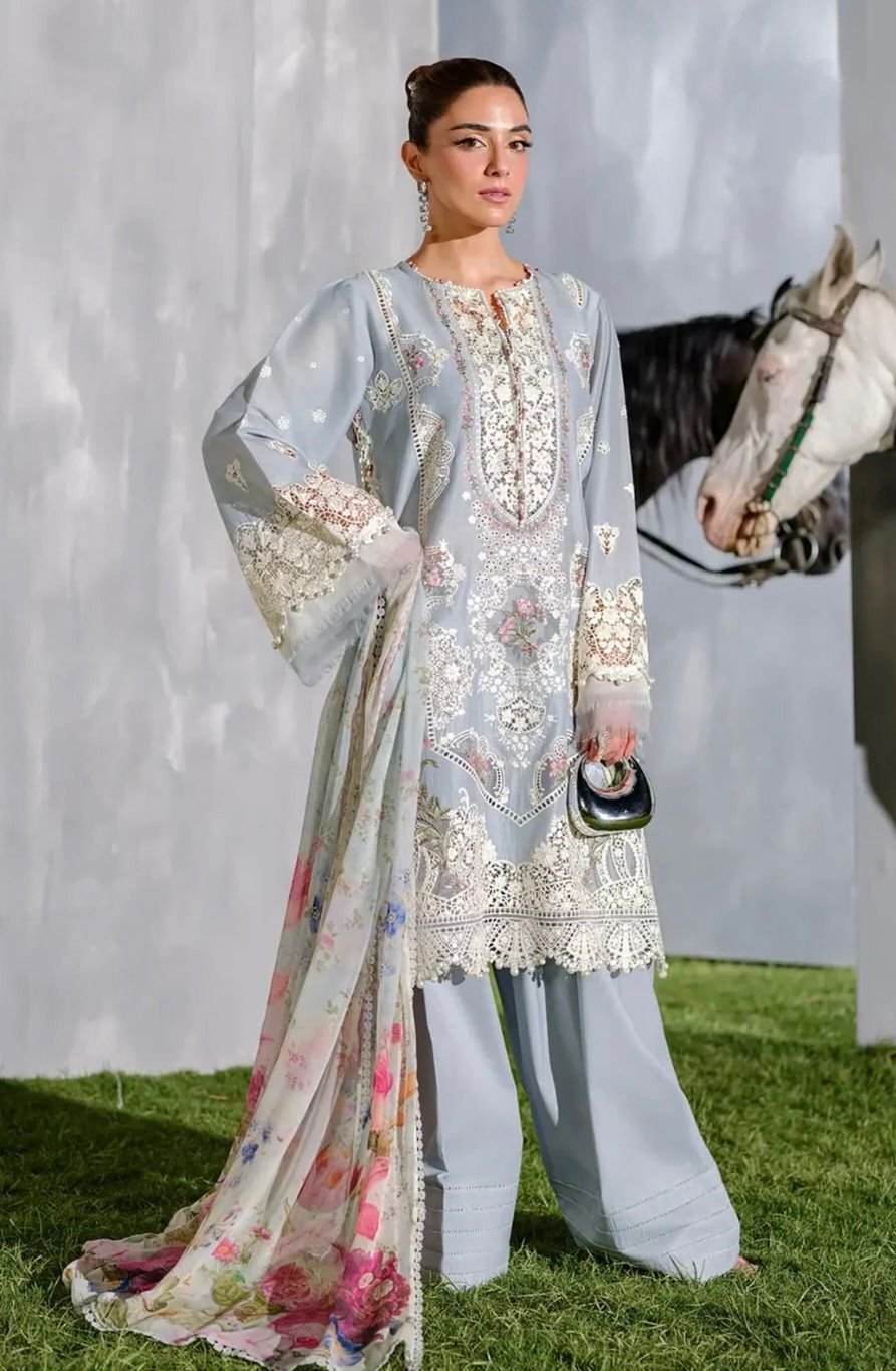 Mix Brands Lawn 3PC Chikankari Embroidered Suit – Tarkashi Diamond Dupatta