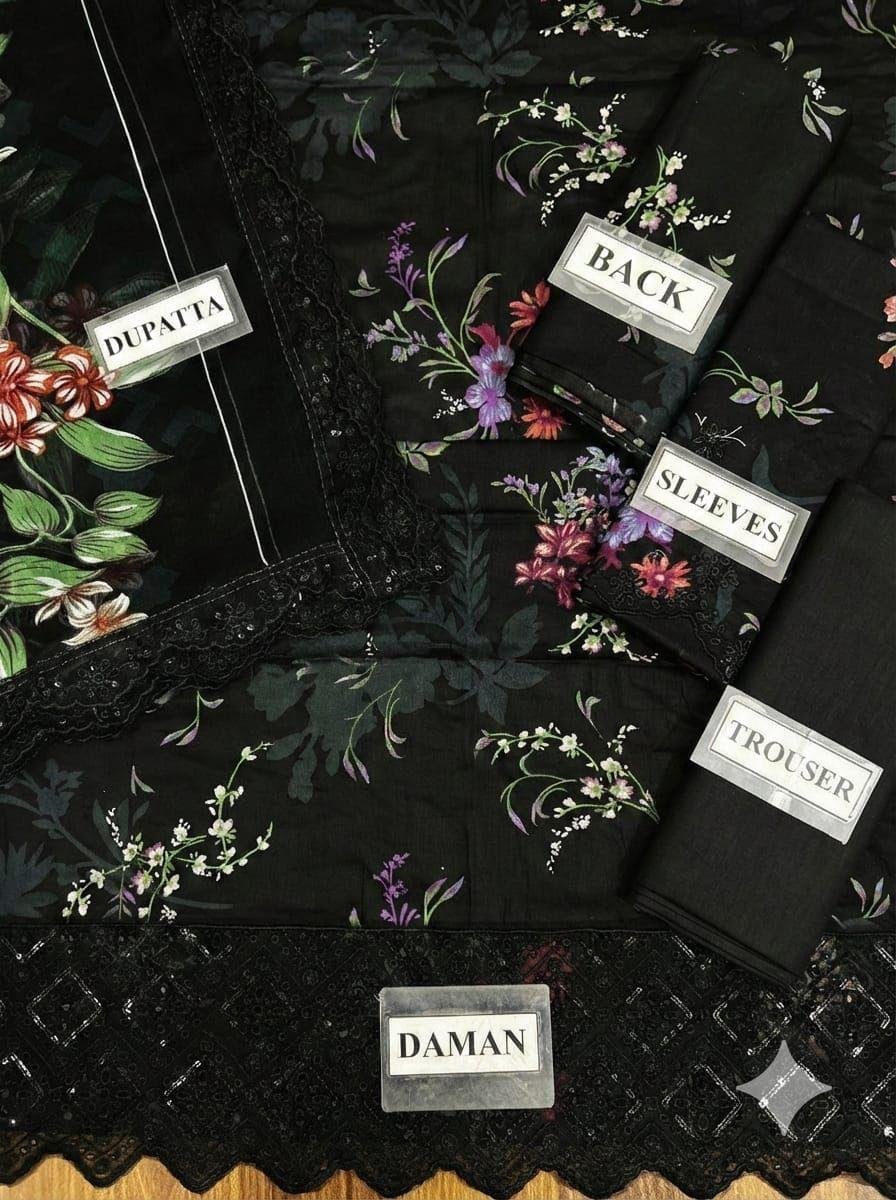 Bold Black Elegance – Luxury Lawn 3PC
