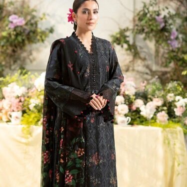 Bold Black Elegance – Luxury Lawn 3PC