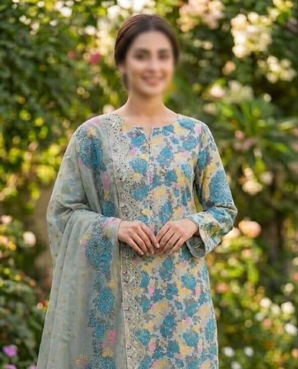 Aneelas Premium Lawn 3PC Unstitched Suit with Chiffon Embroidered Dupatta – 2026 Collection